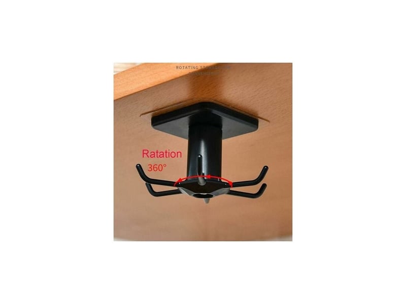  Crochet rotatif de cuisine sans perforation, support de spatule d'armoire, de rangement mural suspendu, noir XLH-QYH-003927MF - Conforama C