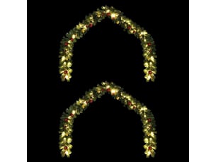 Guirlande de noël 2 pcs 600 led vert 20 m pvc