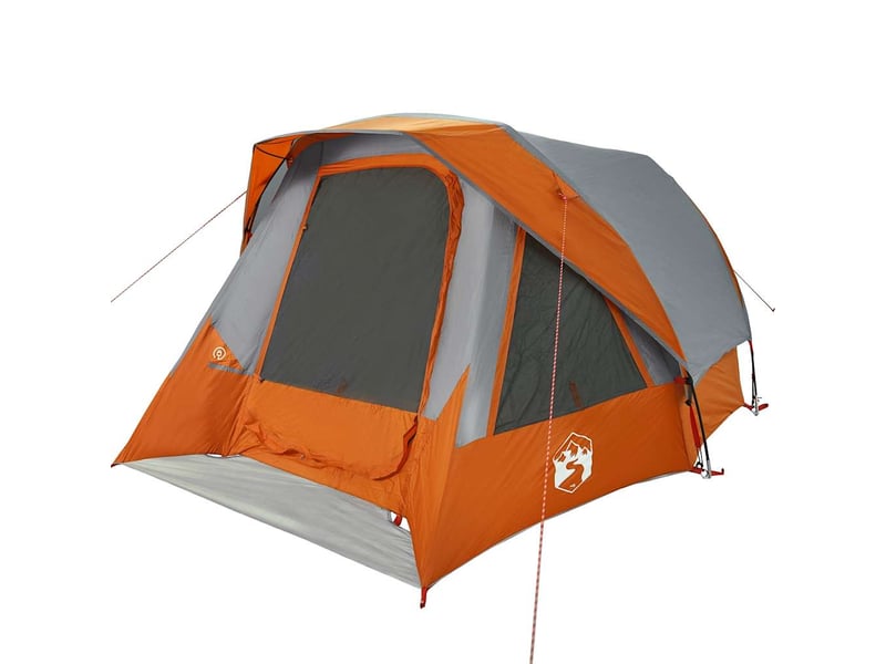  Tente de camping de cabine 4 personnes gris orange imperméable shl62068  - Conforama C