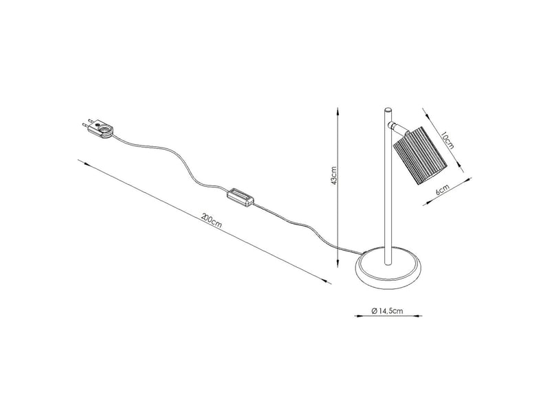 Lampe de table rayo azur aluminium moderne 43x14.5x14.5cm SL.3299 - Conforama E