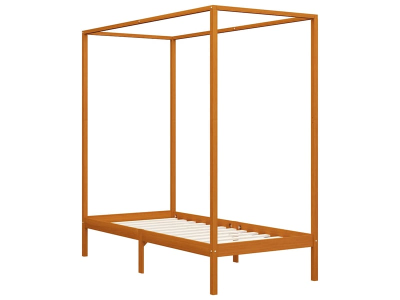  Lit simple- lit adulte -  cadre de lit à baldaquin sans matelas bois massif 100x200 cm  - Conforama A