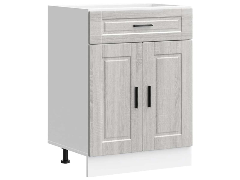 Meuble de rangement, armoire de cuisine porto sonoma gris bois d'ingénierie shl5437 - Conforama A