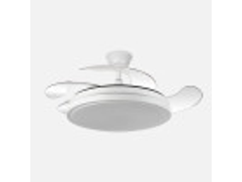  Fabrilamp escorpion plafonnier ventilateur led 59 w, 6980 lm, moteur dc, 4 pales rétractables, ø 107 cm, blanc 214591301 - Conforama B