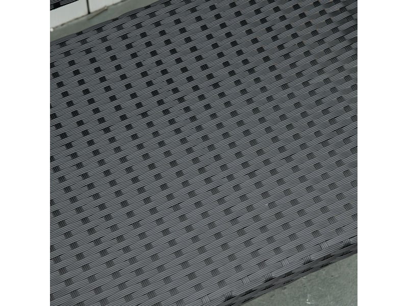  Banc de jardin 2 places noir en résine tressée, structure en acier, avec dossier pour terrasse et détente  - Conforama E