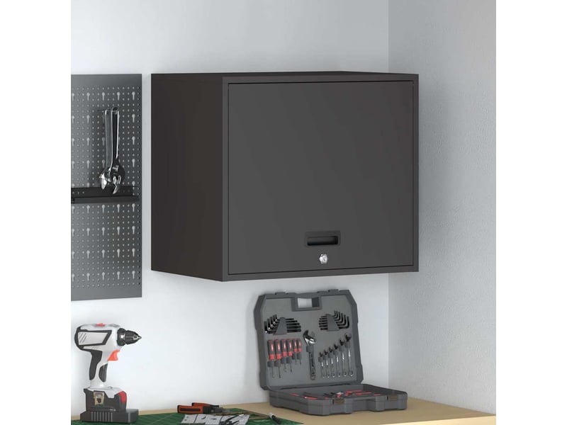  Armoire murale salon, meuble de rangement pour garage noir 60 x 40 x 53 cm  - Conforama B