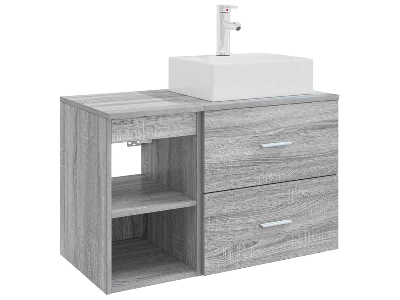 Ensemble de mobilier de salle de bain 2 pcs sonoma gris shl7886 - Conforama A
