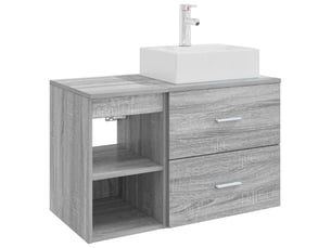 Ensemble de mobilier de salle de bain 2 pcs sonoma gris shl7886