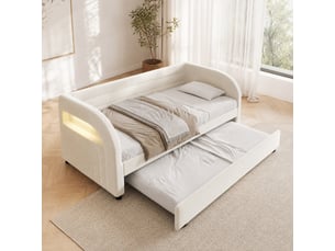 Lit gigogne 90x200 cm <strong>HAVRYA</strong>  <strong></strong> coloris blanc