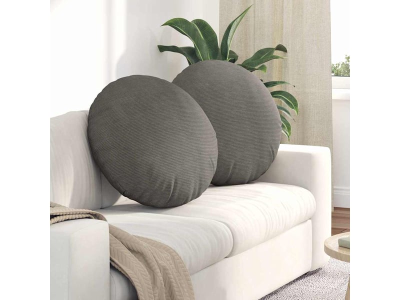  Lot de 2 coussins de siège, coussins décoratifs tissu en velours côtelé gris clair cf59800  - Conforama B