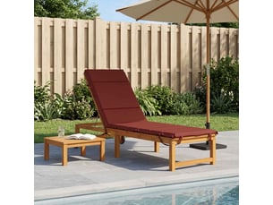 Coussin de transat, coussin pour bain de soleil gemert 100 % polyester rouge 200 x 60 x 3 cm cf56192