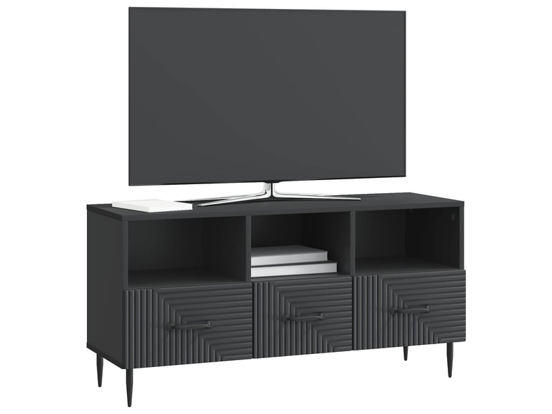  Meuble tv - banc tv - meuble de rangement avec tiroir noir 102 x 34,5 x 50 cm bois d'ingénierie  - Conforama C