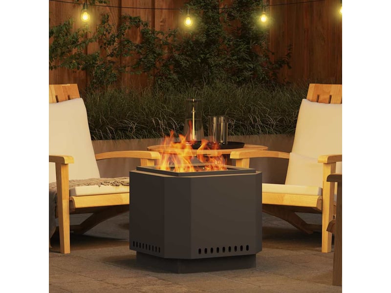  Brasero exterieur, foyer sans fumée noir 58x58x51 cm acier laminé à froid  - Conforama D