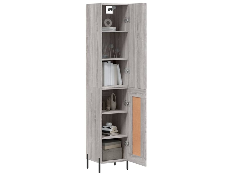 Buffet haut - bahut - meuble de rangement sonoma gris 34,5x34x180 cm bois d'ingénierie  - Conforama C