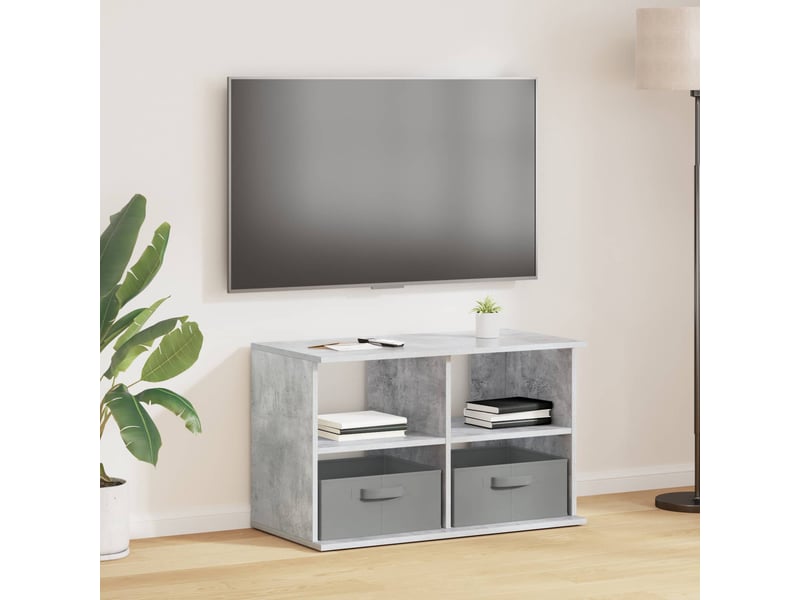  Support de télévision avec tiroir gris béton 79x40x48 cm  - Conforama B