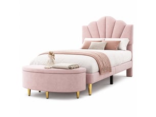 Lit avec rangement 90x200 cm TCQPZ   coloris rose