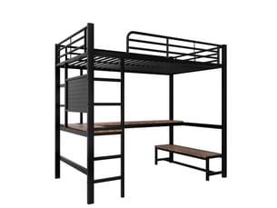 Lit mezzanine 90x200 cm    coloris noir