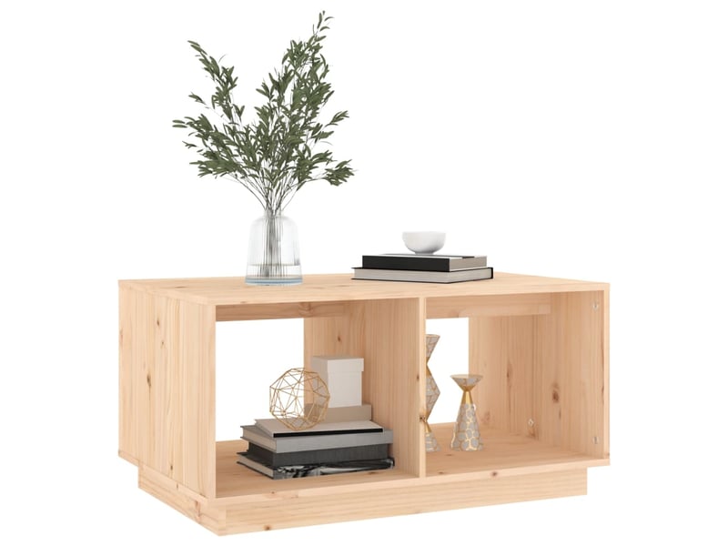  Table basse | table d'appoint salon 80x50x40 cm bois massif de pin  - Conforama D