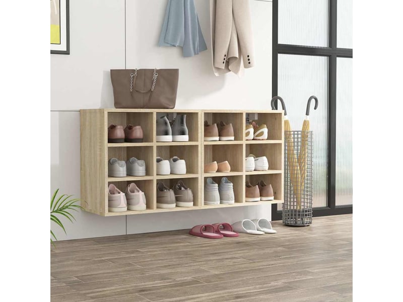  Armoires à chaussures 2 pcs, meuble à chaussures chêne sonoma 52,5x30x50 cm  - Conforama B
