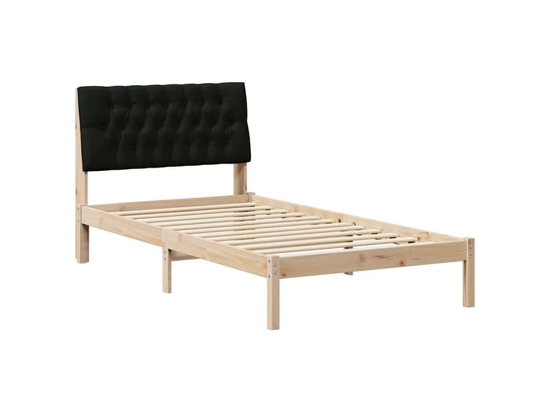  Lit simple- lit adulte -  cadre de lit avec tête de lit rembourrée marron 100 x 200 cm  - Conforama A