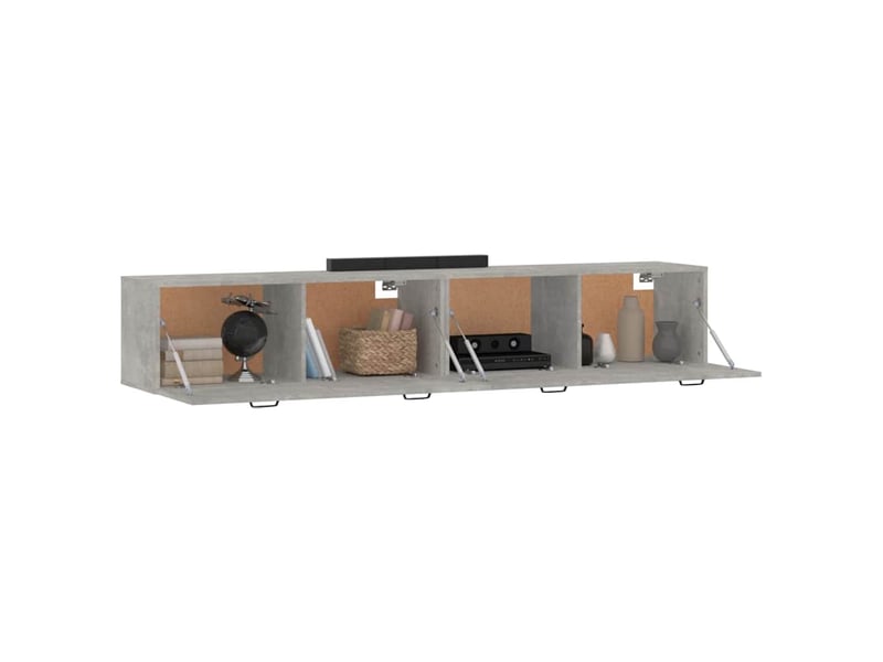  Armoires murales 2 pcs, meuble de rangement salon gris béton 100x36,5x35 cm shl2534  - Conforama D