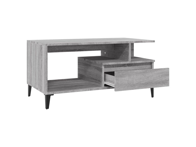  Table basse - table de salon - table à thé sonoma gris 90x49x45 cm bois d'ingénierie  - Conforama E