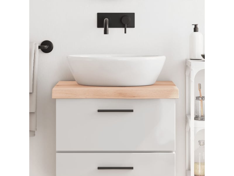  Comptoir de salle de bain, plan de travail 60x50x(2-6) cm bois massif non traité cf65750  - Conforama B