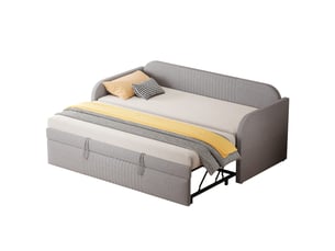 Lit banquette 180x190 cm <strong></strong>  <strong>evarich</strong> coloris gris
