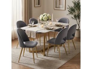 Lot de 4 chaises en velours rembourrées pour cuisine et salon bounty