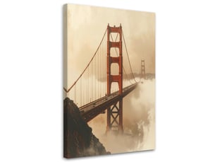 Tableaux, le pont du golden gate enveloppé de brume dégage un charme nostalgique 80x120