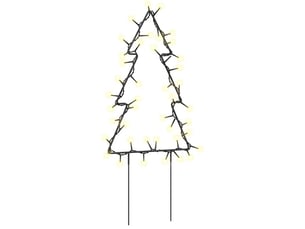 Décoration lumineuse arbre de noël piquets 3 pcs 50 led 30 cm