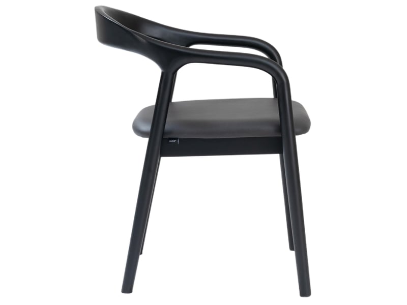  Selsey battione - chaise de salle à manger en bois avec accoudoirs - 56 cm - similicuir noir avec pieds noirs Battione - Conforama D