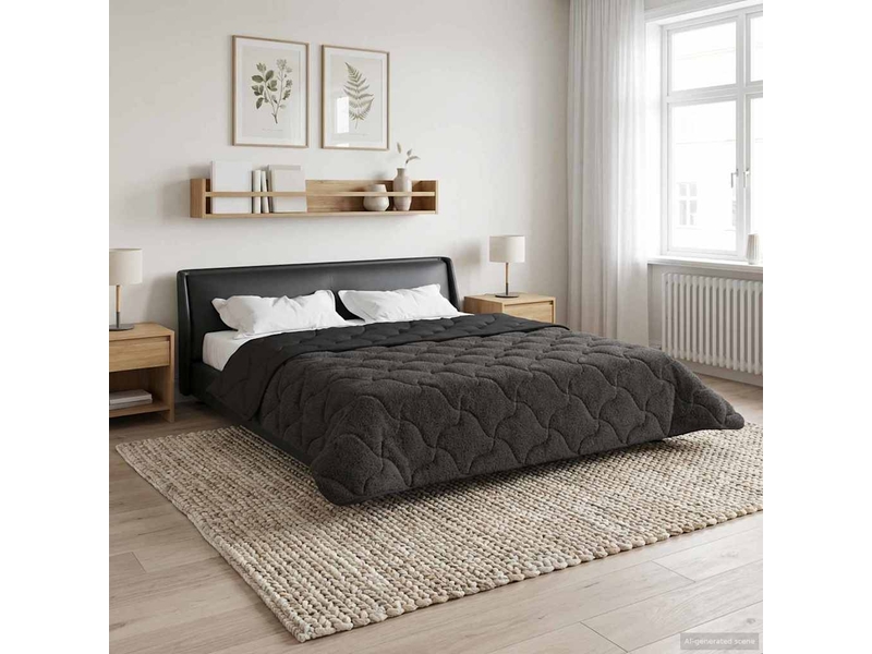  Duvet - couette complet toute l'année matelassé anthracite 240 x 260 cm  - Conforama B