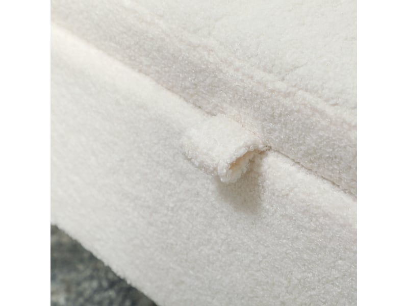  Banc de rangement 114 x 47 x 46,5 cm blanc en polyester, coffre 51 l et pieds en métal pour intérieur  - Conforama D