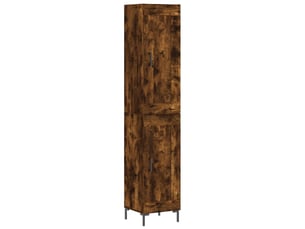 Buffet haut - bahut - meuble de rangement chêne fumé 34,5x34x180 cm bois d'ingénierie