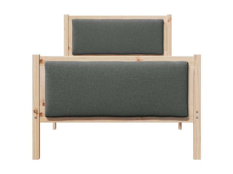  Lit simple- lit adulte -  cadre de lit avec tête de lit gris foncé 100 x 200 cm tissu  - Conforama D
