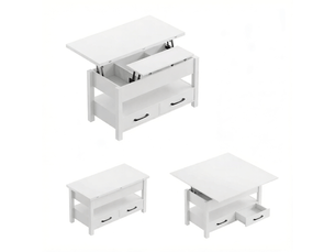 Table basse rectangulaire coloris blanc STILVORA  - 50.5 cmx100 cm