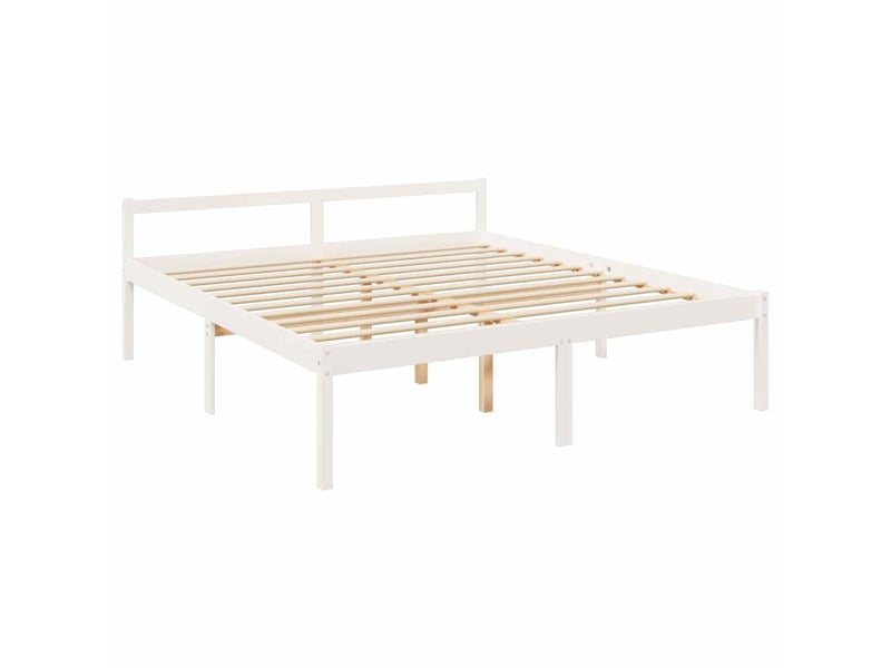  Lit double- lit adulte -  lit pour personne âgée sans matelas 200x200 cm bois pin massif  - Conforama B