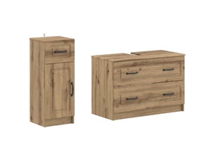Ensemble de 2 meubles de salle de bain utrecht chêne artisanal cf63206