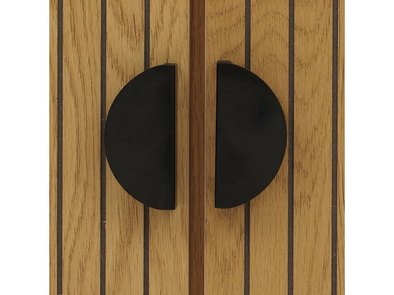 Ensemble de chambre hwc-o39, 2 tables de chevet, 1 buffet, tiroirs en mélaminé, mdf et métal - couleur naturelle  - Conforama E