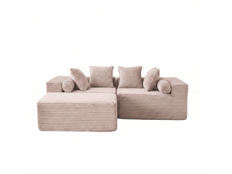  Canapé modulaire en l 266x110x60.01 cm 3 places beige  - Conforama A