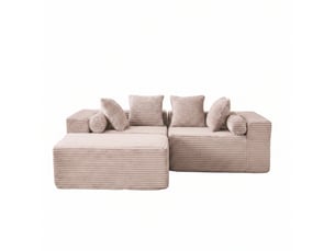 Canapé modulaire en l 266x110x60.01 cm 3 places beige