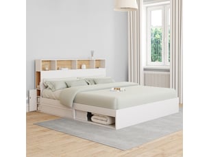 Lit 2 places 180x200 cm <strong>ID MARKET</strong>  <strong></strong> coloris blanc