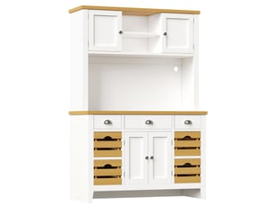 Armoire haute blanche avec led rgb, portes soft-close et étagères réglables