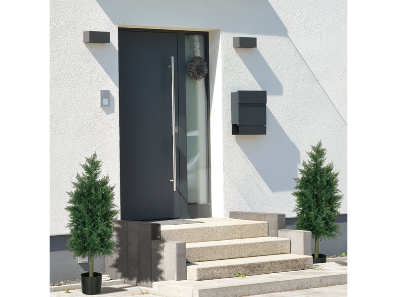 Lot de 2 plantes artificielles cèdre avec pot, hauteur 90 cm, conifère, 38l x 12,5l x 90h cm - Conforama C
