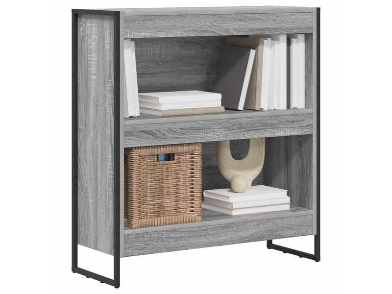  Bibliothèque, armoire à livres 80 x 30 x 86,5 cm bois d'ingénierie gris sonoma  - Conforama C