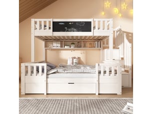 Lit superposé 90x200 cm <strong>KORFEE</strong> <strong></strong> coloris blanc