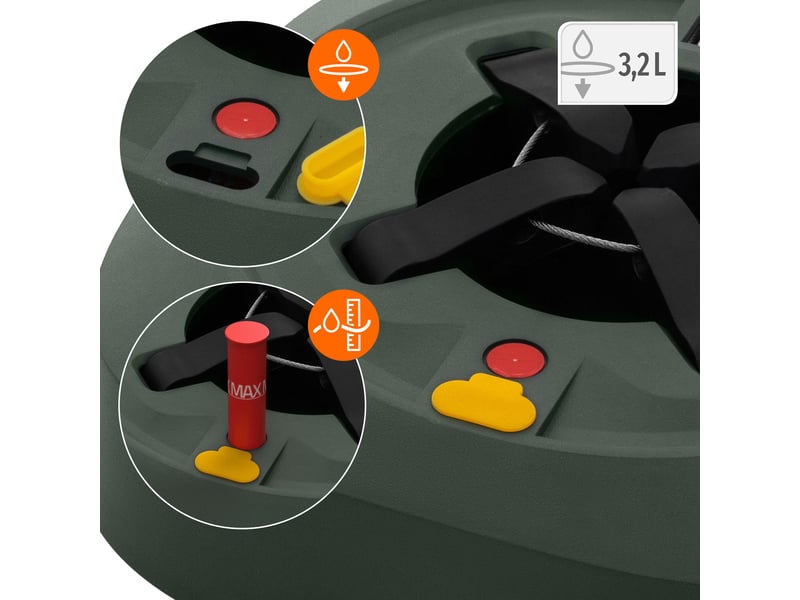  Ecd germany support de sapin de noël avec système de levier de pied, réservoir d'eau de 3,2 l et technologie à câble unique - arbres jusqu'à 2,3 m de hauteur - tronc de 13 cm - en plastique et métal ECD Germany GmbH - Conforama E