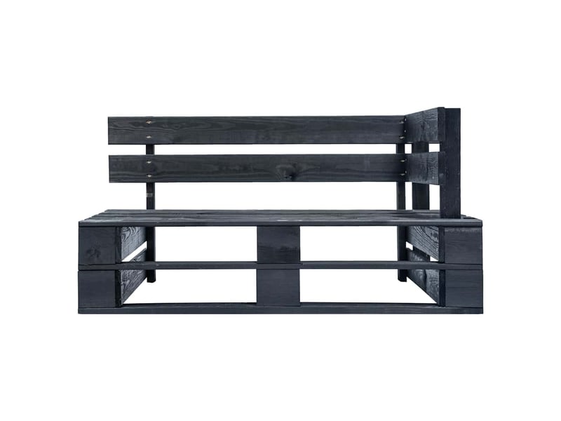  Canapé palette 2 places avec coussins pin imprégné de noir shl8823  - Conforama C