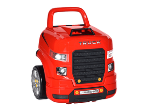 Camion mécano 2 en 1 - jouet bricolage enfant - établi enfant - jeu d'imitation mécanicien - nombreux accessoires total de 61 pièces - effets sonores et lumineux - pp abs rouge