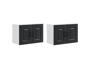 Meuble mural de cuisine | armoire de cuisine 2 pcs noir bois d'ingénierie shl5084